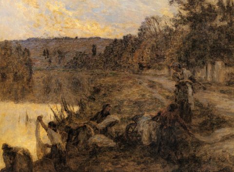 Lhermitte Leon Augustin Laveuses Au Soir
