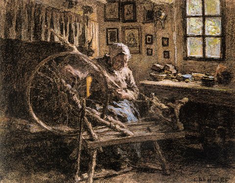 Lhermitte Leon Augustin The Spinning Wheel