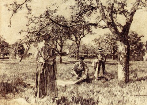 Lhermitte Leon Augustin Washerwomen Setting The Linens Out To Dry