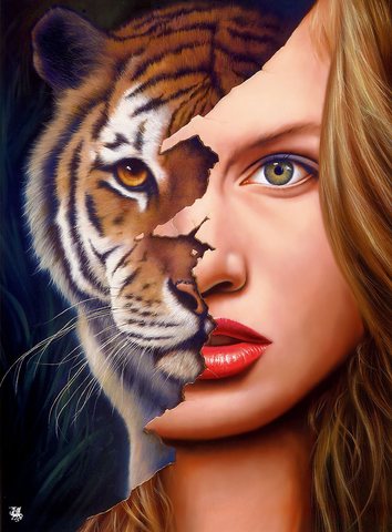 ma Warren Painted Worlds Tiger within