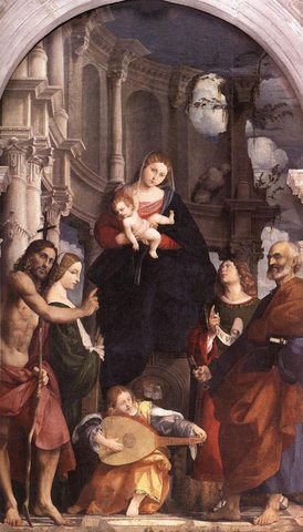 Madonna And Child Enthroned With Saints
