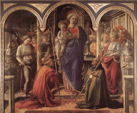 Madonna And Child With St Fredianus And St Augustine