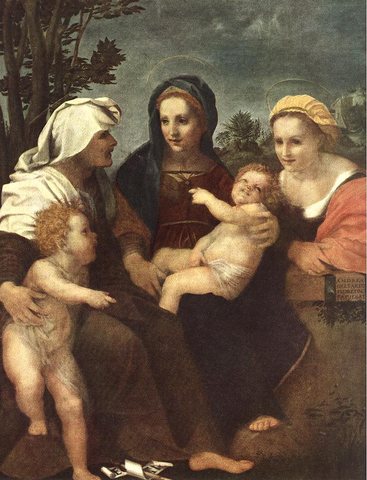 Madonna and Child with Sts Catherine Elisabeth and John the Baptist WGAMadonn