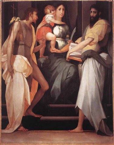 Madonna Enthroned Between Two Saints