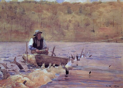 Man in a Punt Fishing