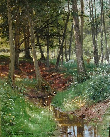 Monsted Peder M Landscape With Deer