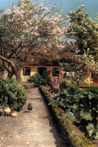 Monsted Peder Watering The Garden