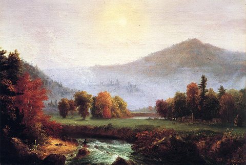 Morning Mist Rising Plymouth New Hampshire (A View in the United States of American i