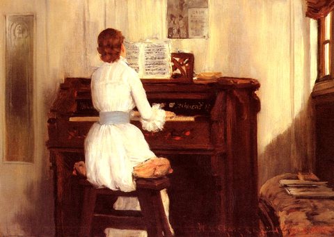 Mrs Meigs At The Piano Organ