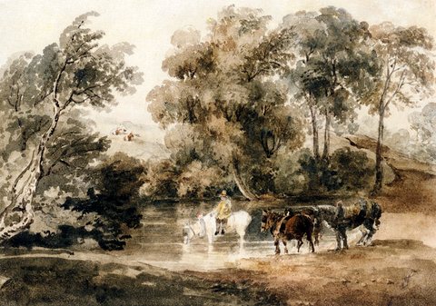 Peter De Horses Drinking At A Pool