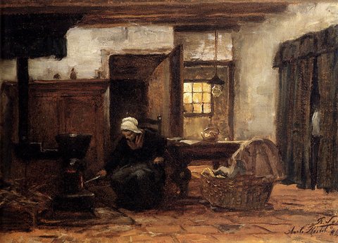 Philip Lodewijk Jacob Lighting The Stove