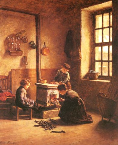 Pierre Edouard Lighting The Stove