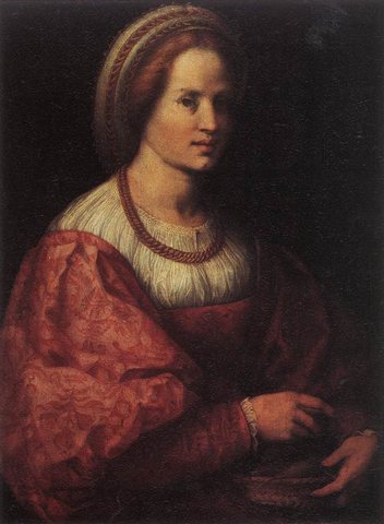 Portrait Of A Woman With A Basket Of Spindles ANDREA