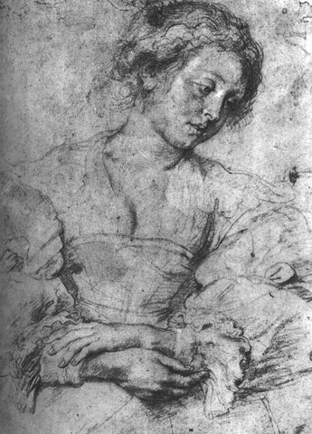 Portrait of a Young Woman Chalk