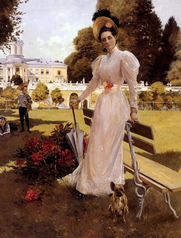 Portrait Of Princess Z N Yusupove With Her Two Sons At Arkhangelskoe