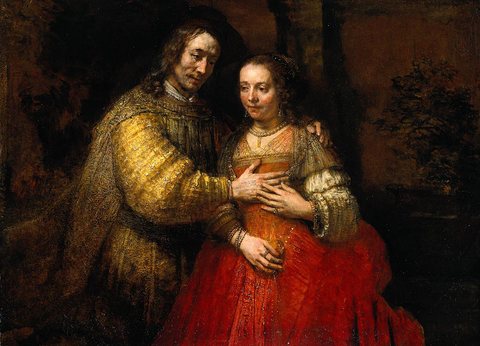 Portrait of Two Figures from the Old Testament known as -The Jewish Bride