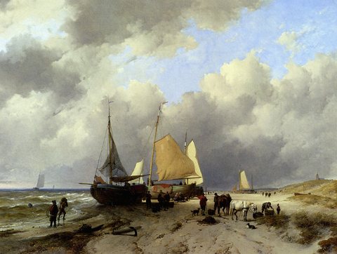 Remigius Adrianus Van Unloading The Catch