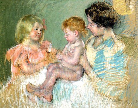 Sara and Her Mother with the Baby