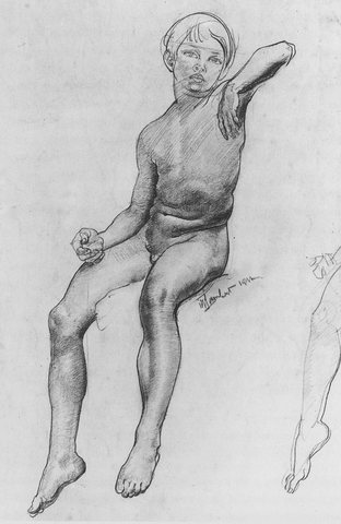Seated Boy drawing