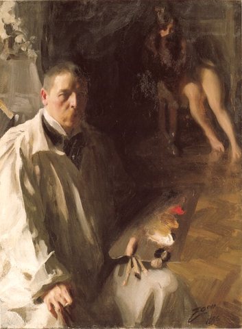 Self portrait with a model Zorn SZorn S