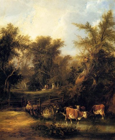 Shayer William Cattle By A Stream