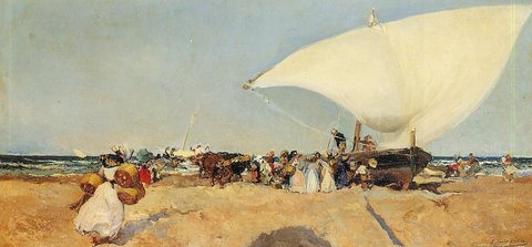Sorolla y Bastida Joaquin Arrival of the Boats