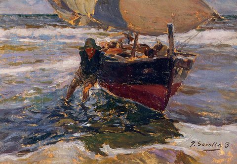 Sorolla y Bastida Joaquin Beaching the Boat study