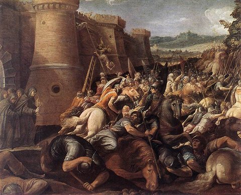 St Clare With The Scene Of The Siege Of Assisi