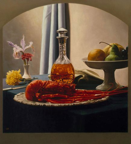 Still Life with Bourbon and Lobster