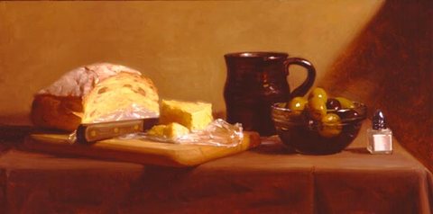 Still Life with Bread and Olives