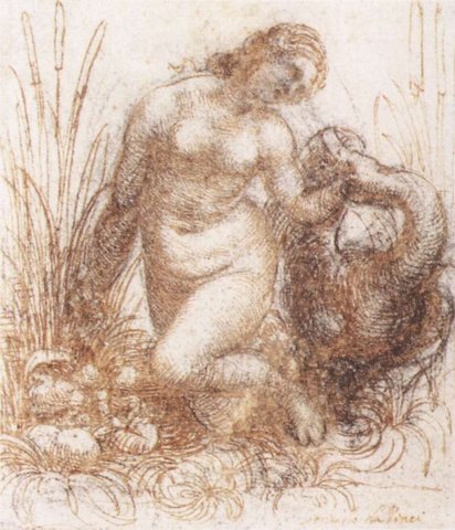 Study for a kneeling Leda
