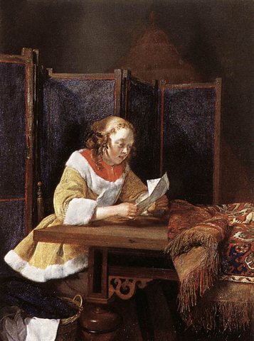 TERBORCH Gerard A Lady Reading A Letter