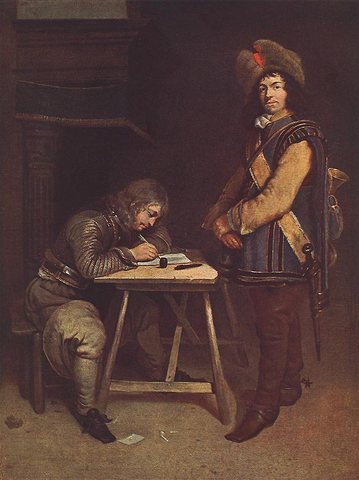 TERBORCH Gerard Officer Writing A Letter