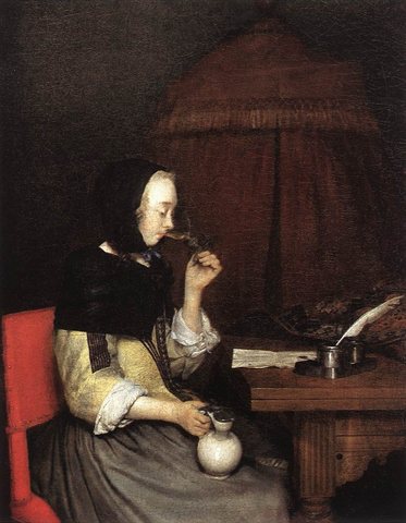 TERBORCH Gerard Woman Drinking Wine