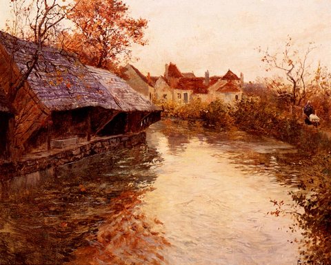 Thaulow Frits A Morning River Scene