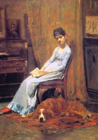The Artists Wife and his setter Dog