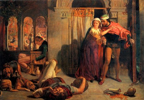 The flight of Madeline and Porphyro during the Drunkenness attending the Reve
