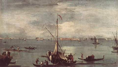 The Lagoon with Boats Gondolas and Rafts
