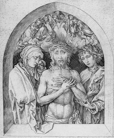 The Man Of Sorrows With The Virgin Mary