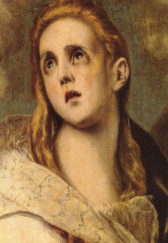 The Penitent Magdalen detail