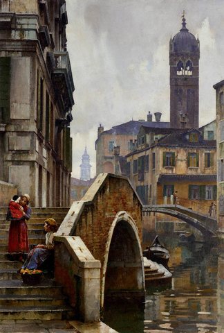 The Ponte Dei Pugni Venice With The Campanile Of Sta Fosca Beyond
