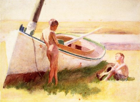 Thomas P Two Boys by a Boat