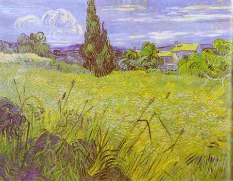 Van Gogh Vincent Green Wheat Field with Cypress Saint Remy