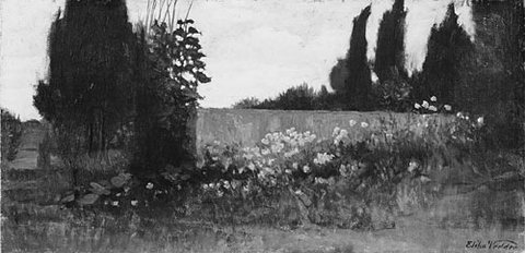 Vedder Elihu Cypress And Poppies