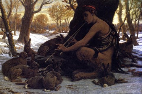 Vedder Elihu Marsyas Enchanting the Hares