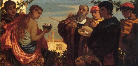 Vedder Elihu The Artist and Students Before a Model