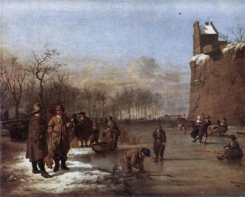 VELDE Adriaen van de Amusement On The Ice