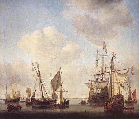 VELDE Willem van de the Younger Warships At Amsterdam