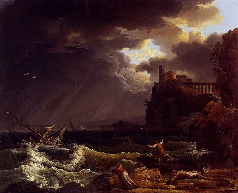 Vernet Claude Joseph A shipwreck In A Stormy Sea By The Coast