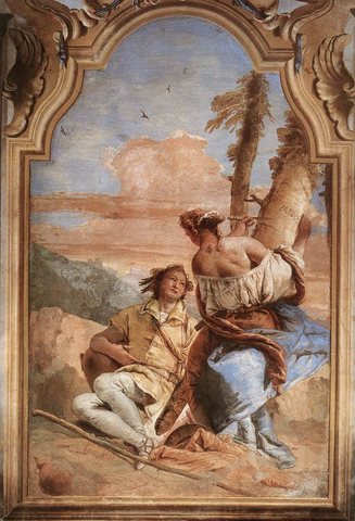 Villa Valmarana Angelica Carving Medoro-s Name on a Tree